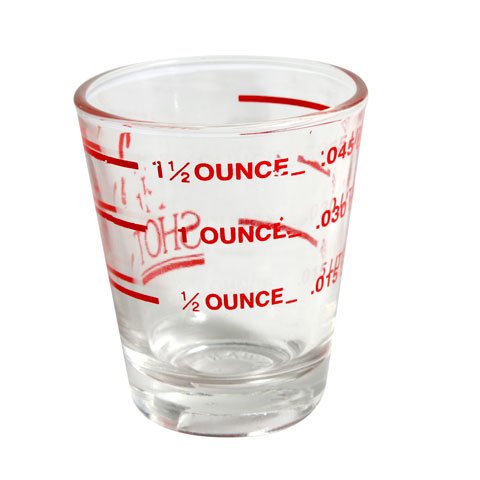 (19-00278) ONE-SHOT GLASS (RED PRINTING), 45ml