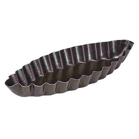 NON-STICK FLUTED OVAL BOAT MOULD, 12pcs/pack