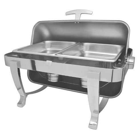 S/S OBLONG ROLL TOP CHAFING DISH WITH S/S LEG, 9L