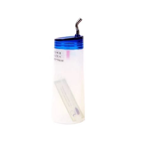 Plastic Sauce Bottle with Stainless Steel Spout Ø6xH18cm, 280ml, Blue