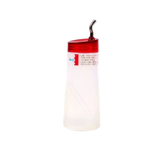 Plastic Sauce Bottle with Stainless Steel Spout Ø6xH18cm, 280ml, Red