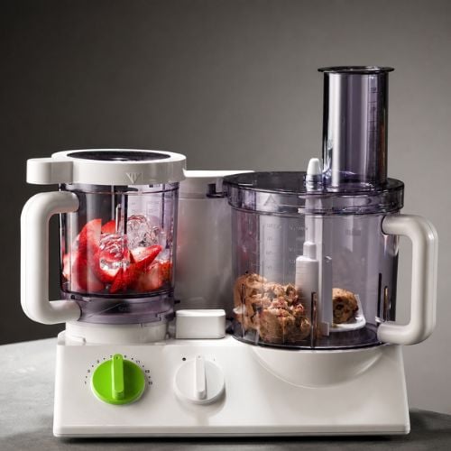 Braun Food Processor With Side By Side Bowl System, 2L & 0.75L, 800W, White/Green • 1 Year Warranty •