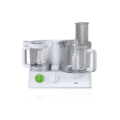 Braun Food Processor With Side By Side Bowl System, 2L & 0.75L, 800W, White/Green == 1 Year Warranty ==