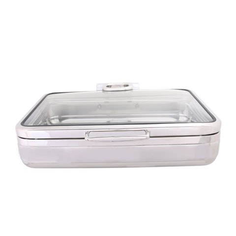 -TD- S/S GN 1/1 HYDRAULIC INDUCTION  CHAFING DISH w/GLASS LID 9L, L585xW465xH180mm, SAFICO