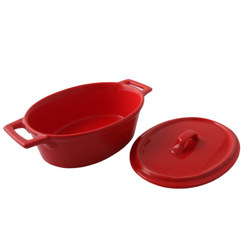 Cerabon Essentials Oval Casserole L191xW112xH80mm, Red | Sia Huat